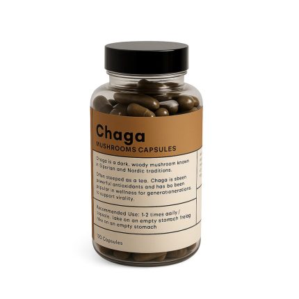 Chaga mushroom capsules MB Superfoods bottle 120 capsules natural mushroom supplement