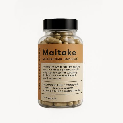 Maitake mushroom capsules MB Superfoods bottle 120 capsules natural mushroom supplement