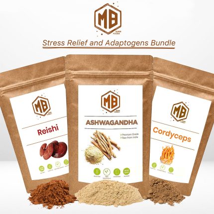Stress Relief & Adaptogens Bundle – Reishi, Ashwagandha, and Cordyceps Powder | MB Superfoods