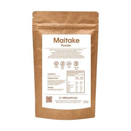 MB Superfoods Maitake Powder – High-quality, finely milled mushroom powder made from whole Maitake mushrooms.