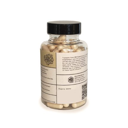 Tremella fuciformis capsules bottle back label MB Superfoods supplement ingredients and usage details