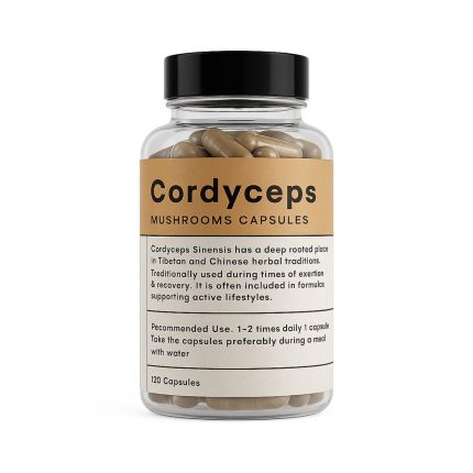 Cordyceps extract capsules MB Superfoods bottle 120 capsules functional mushroom supplement