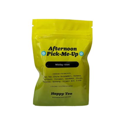 Afternoon Pick-Me-Up Tea pouch with GABA Oolong and spice blend.