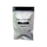 Back to Life Happy Tea pouch with herbal and berry ingredients for energy and mood support.