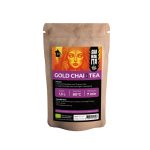 Shamanita Gold Chai BIO Tea pouch with natural spiced chai ingredients and brewing instructions.