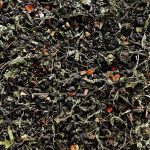Close-up of Afternoon Pick-Me-Up Tea blend with GABA Oolong, herbs, and spices.