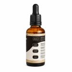 MB Superfoods Lion's Mane Extract Drops 50ml side label showing Hericium erinaceus extract, liquid extract format, certified quality and vegan formula